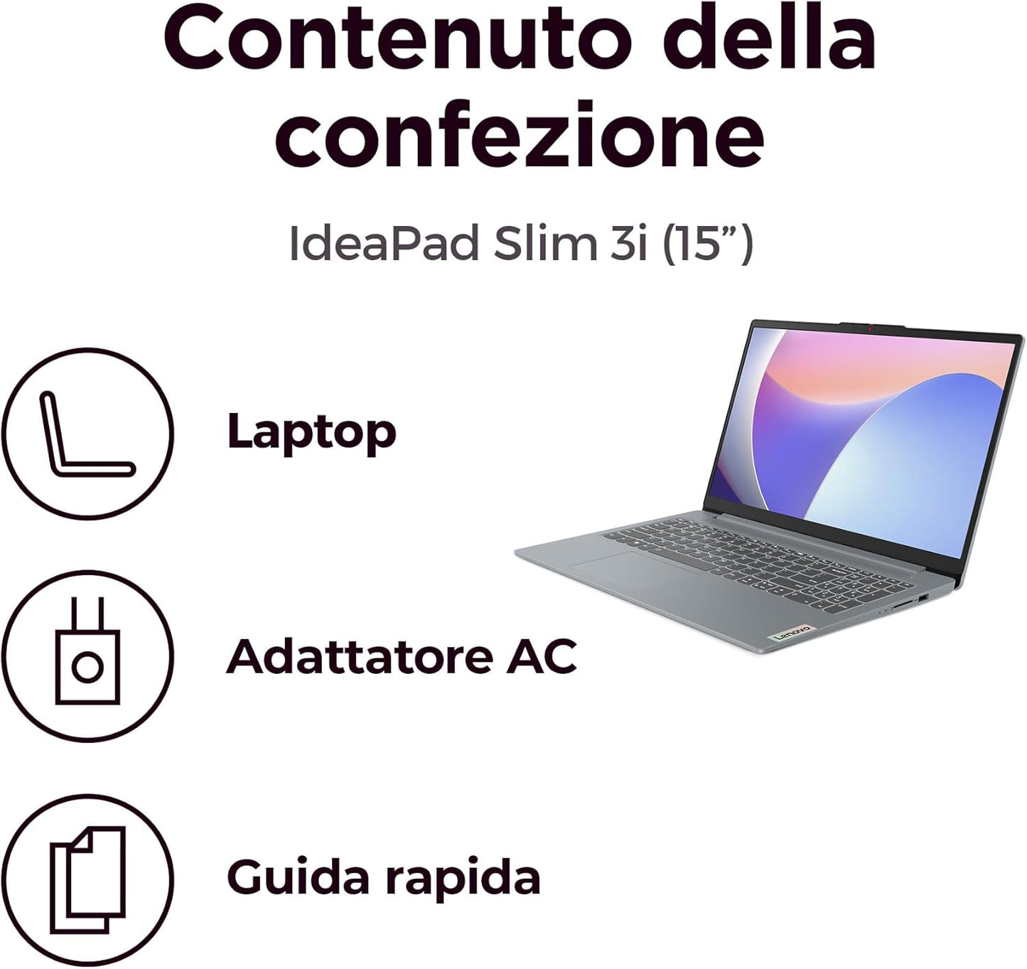 Lenovo IdeaPad Slim 3 15.6" – i5-13420H, 8GB RAM, 512GB SSD, Arctic Grey