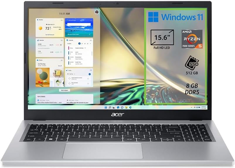 Acer Aspire 3 15.6" – Ryzen 5, 8GB RAM, 512GB SSD