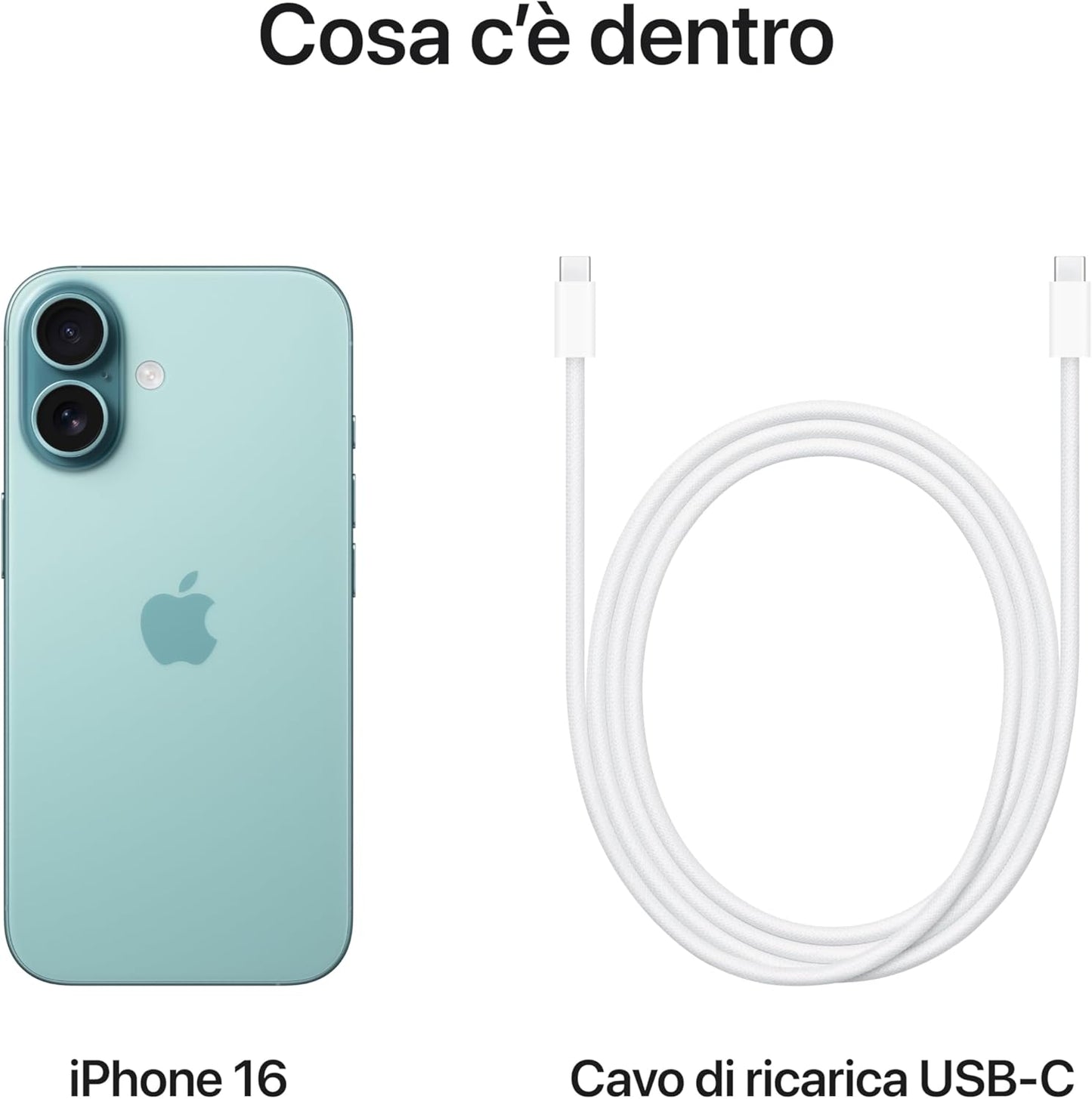 iPhone 16 Telefono 5G con Controllo fotocamera, chip A18; Azzurro