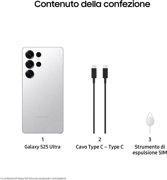 Samsung Galaxy S25 Ultra – 6.9", 12GB RAM, 512GB, Titanium Whitesilver