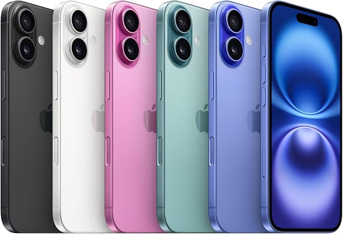 iPhone 16 Telefono 5G con controllo fotocamera, chip A18; Bianco