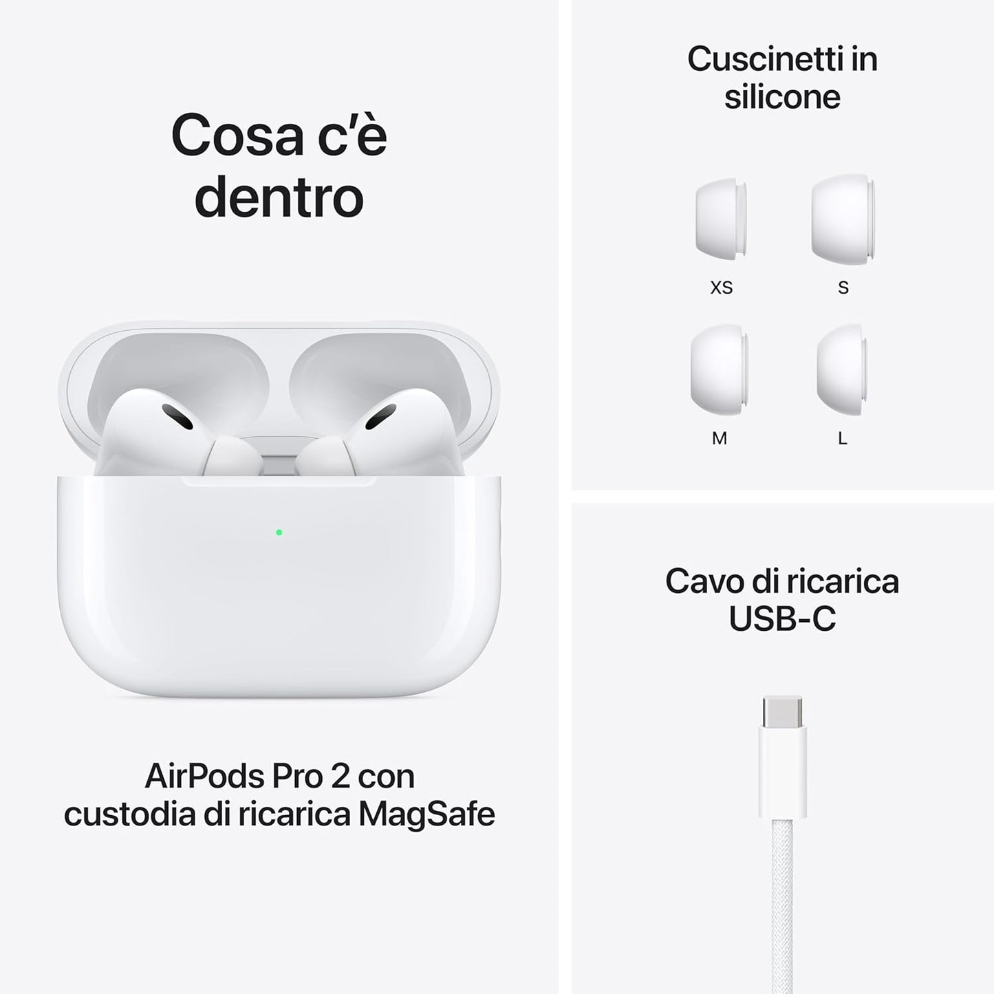 Apple AirPods Pro 2 - Auricolari Wireless con Custodia USB-C