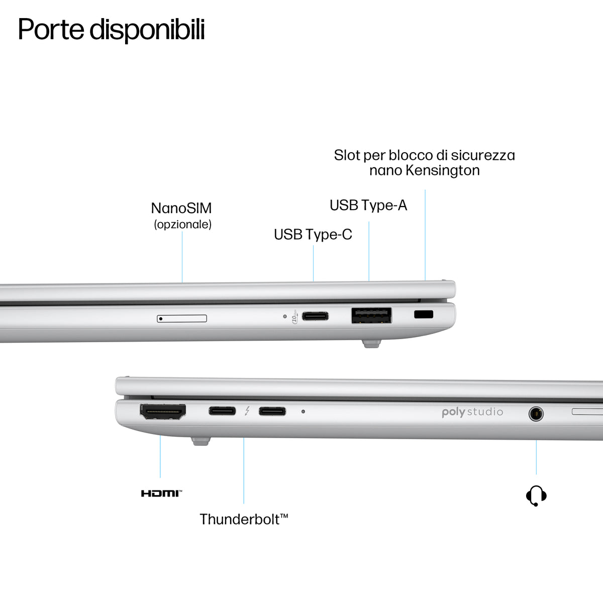 HP EliteBook 8 G1i 13" Core Ultra 5 225U – dettaglio