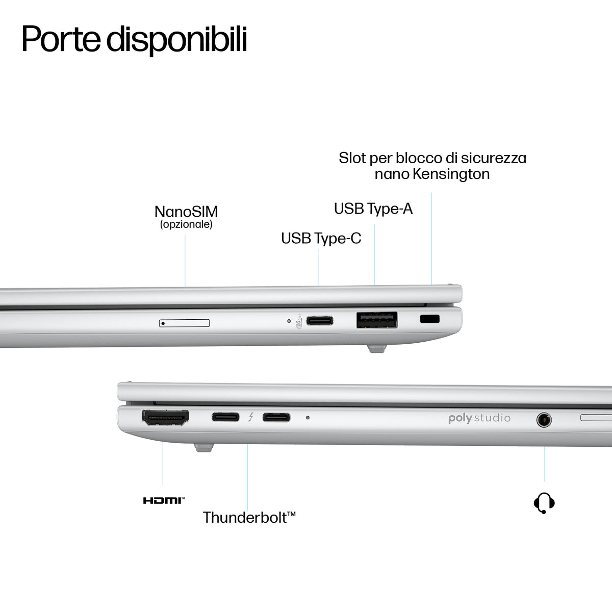 HP EliteBook 8 G1i 16" 5G Core Ultra 7 256V – dettaglio