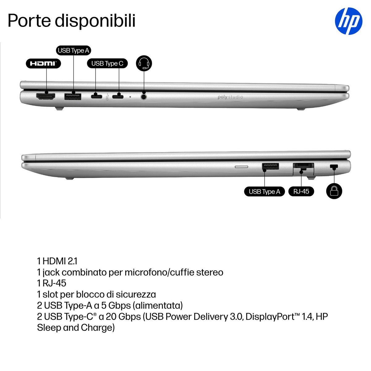 HP ProBook 4 G1iR 16" Core 7 150U – dettaglio