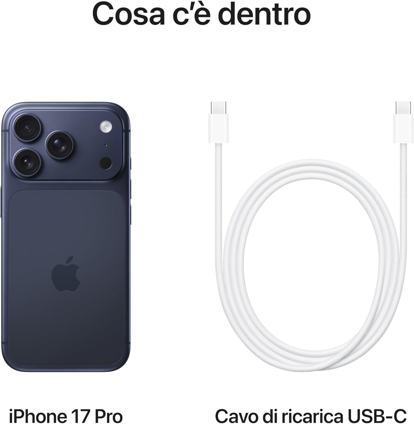 iPhone 17 Pro (6,3") – Chip A19 Pro, Design Unibody, Fotocamere 48MP Deep Blue