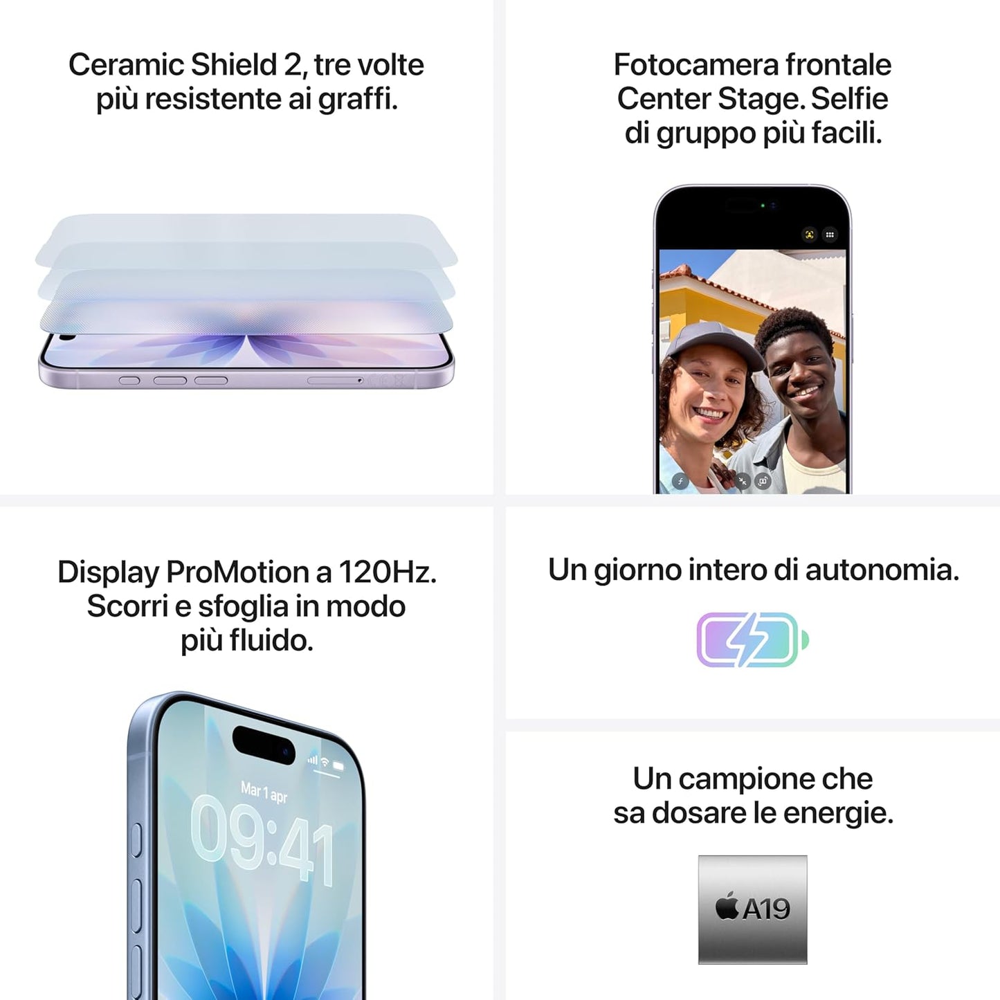 iPhone 17 (6,1") – Chip A19, Design Unibody, Fotocamera 48MP Lavanda