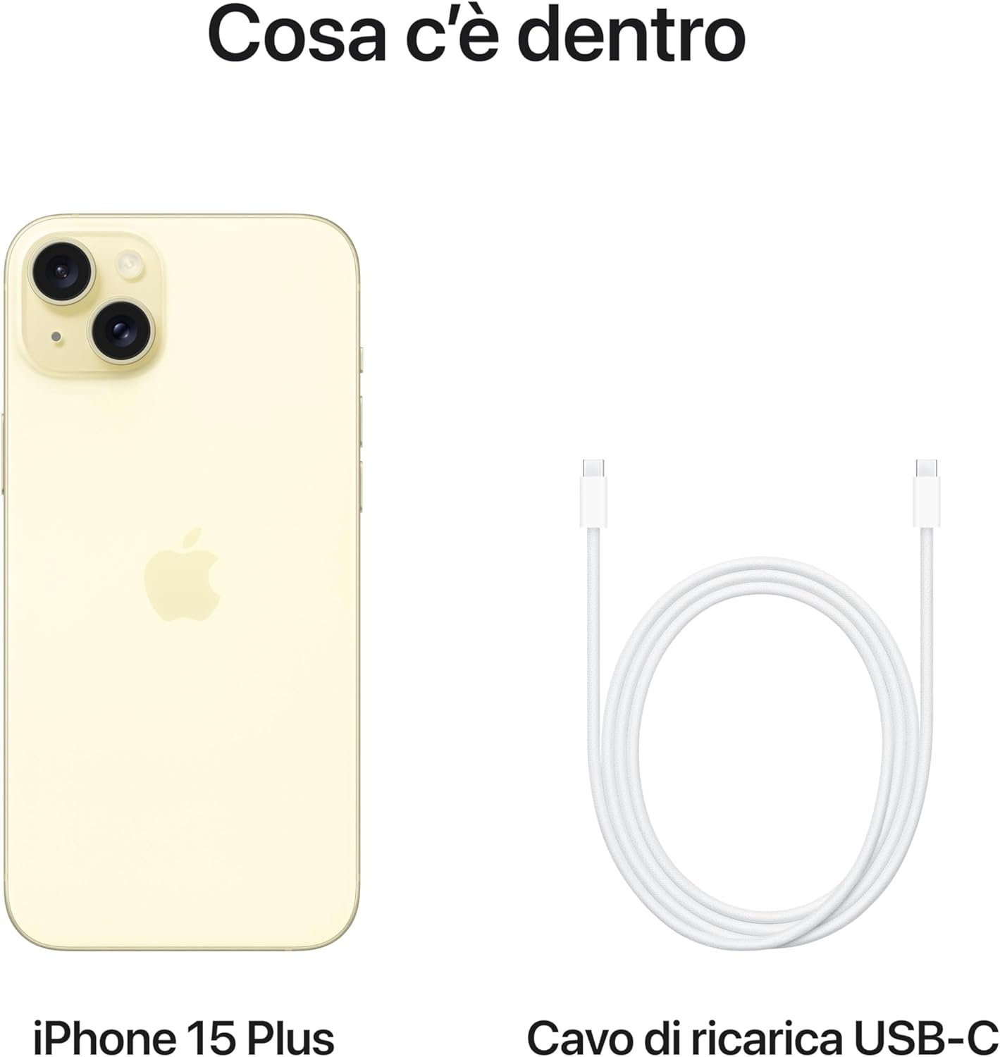 Apple iPhone 15 Plus Smartphone 5G con chip A16, Fotocamera Avanzata – Giallo [Versione italiana]